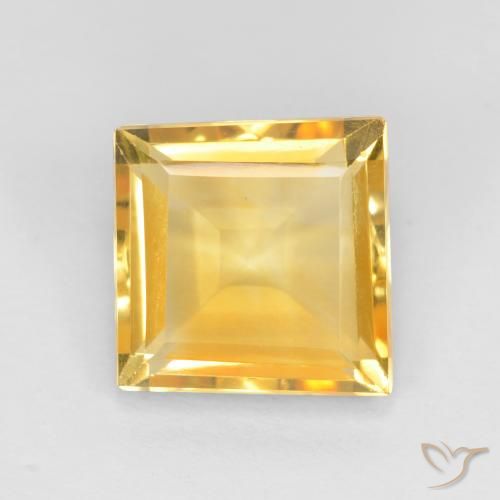 Citrine Top Gold naturelle Carré, 3.02 ct, VS