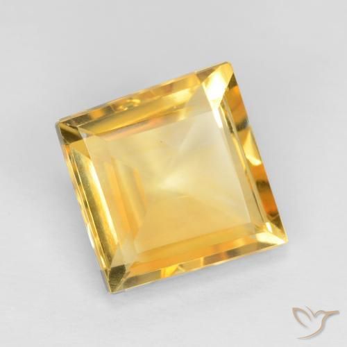 Citrine Top Gold naturelle Carré, 3.02 ct, VS