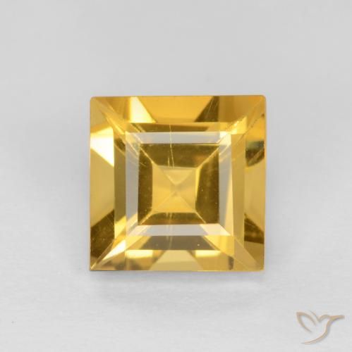 Citrine Doré moyen naturelle Carré, 1.49 ct, VS