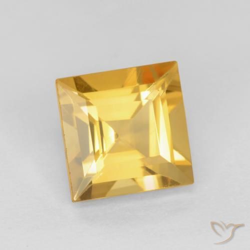 Citrine Doré moyen naturelle Carré, 1.49 ct, VS