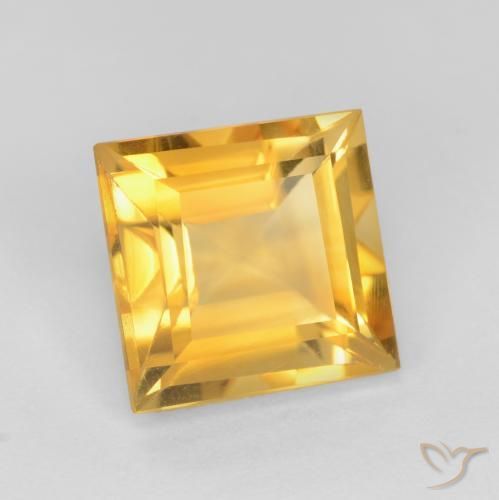 Citrine Or moyen naturelle Carré, 2.36 ct, VS