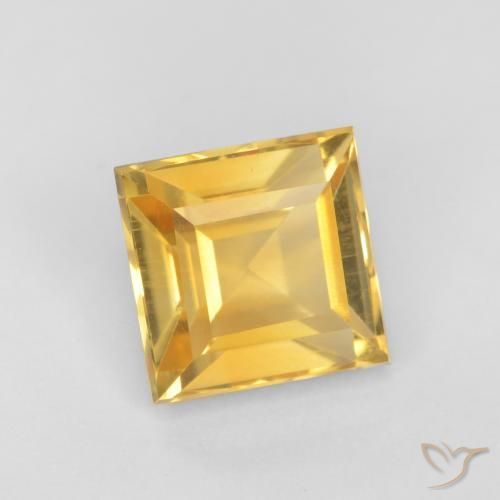 Citrine Or moyen naturelle Carré, 1.46 ct, VS
