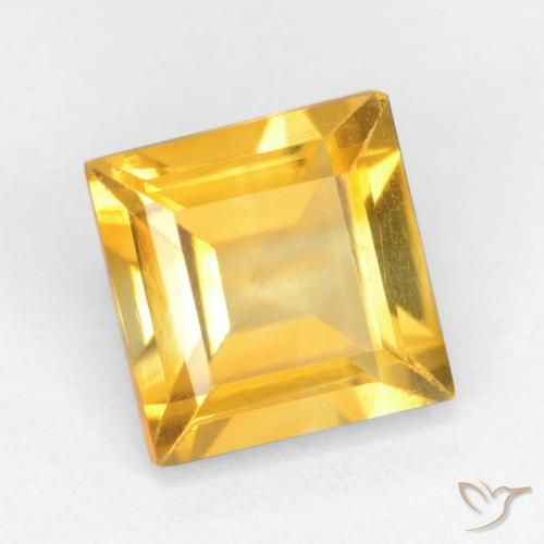 Citrine Orange Doré naturelle Carré, 1.44 ct, VS