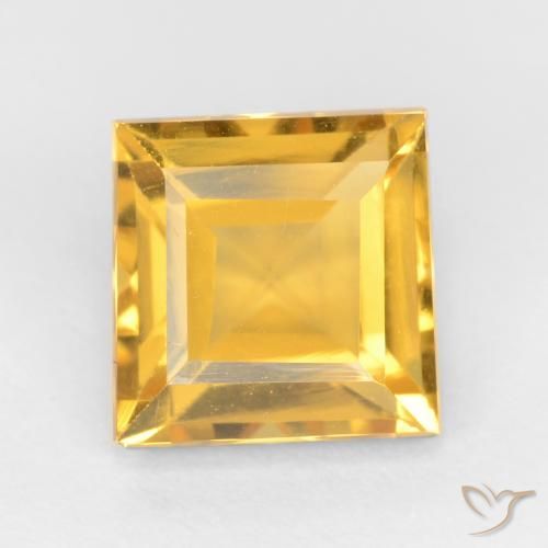 Citrine Orange Doré naturelle Carré, 1.51 ct, VS