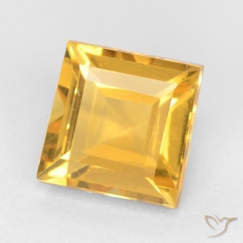 Citrine Orange Doré naturelle Carré, 1.51 ct, VS
