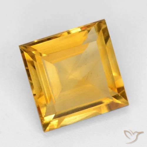 Citrine Doré moyen naturelle Carré, 3.06 ct, VS