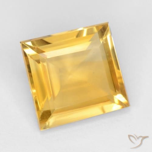 Citrine Doré vif naturelle Carré, 2.87 ct, VS