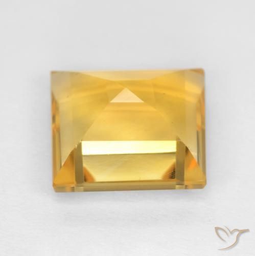 Citrine Doré vif naturelle Carré, 2.87 ct, VS