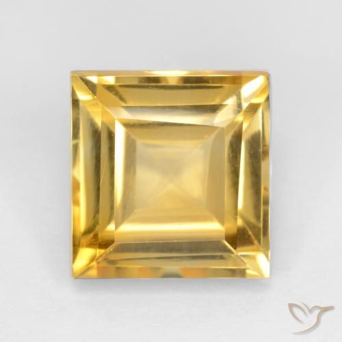 3.76ct Naturel Doré moyen Citrine, Carré, VS