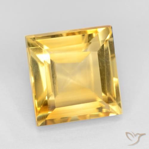 Citrine Doré moyen naturelle Carré, 3.76 ct, VS