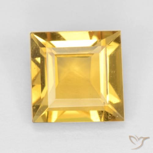 1.51ct Naturel Doré Citrine, Carré, VS