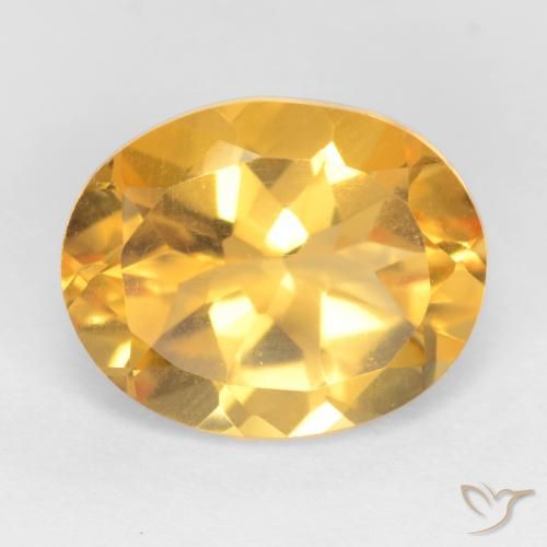 Citrine Orange doré profond naturelle ovale, 3.28 ct, VS