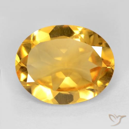 2.96ct Naturel Orange doré profond Citrine, ovale, VS
