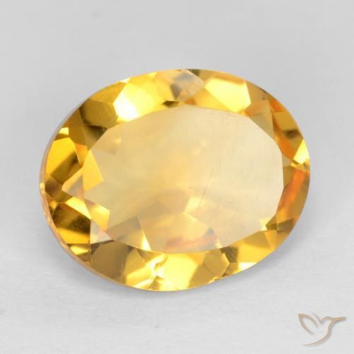 Citrine Orange doré profond naturelle ovale, 2.96 ct, VS