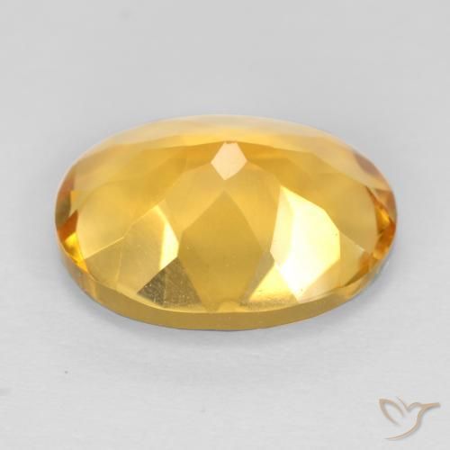 Citrine Orange doré profond naturelle ovale, 2.96 ct, VS