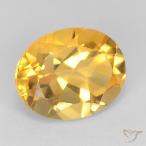 Citrine Orange Doré naturelle ovale, 3.48 ct, VS