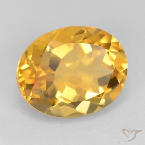 Citrine Orange doré profond naturelle ovale, 3.71 ct, VS