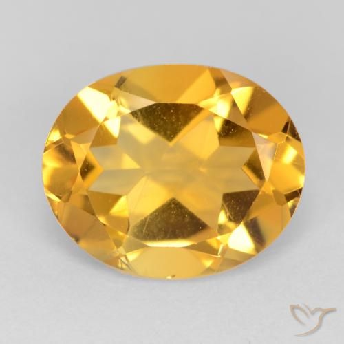 Citrine Doré foncé naturelle ovale, 3.02 ct, VS