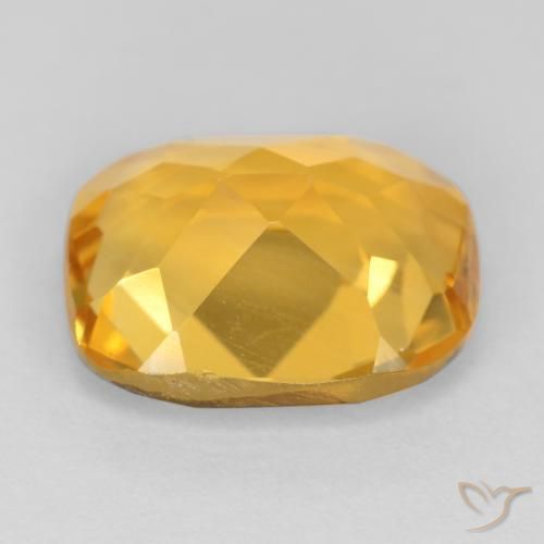 Citrine Orange Doré naturelle Coussin, 3.42 ct, VS