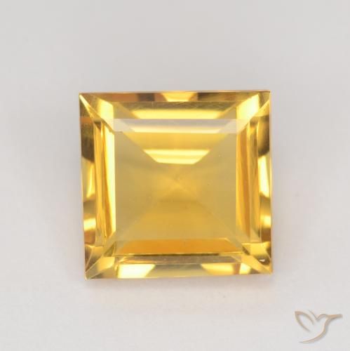 Citrine Orange Doré naturelle Carré, 3.14 ct, VS