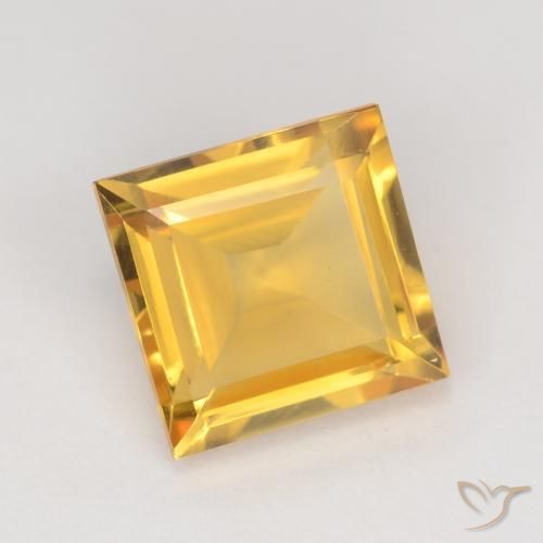 Citrine Orange Doré naturelle Carré, 3.14 ct, VS