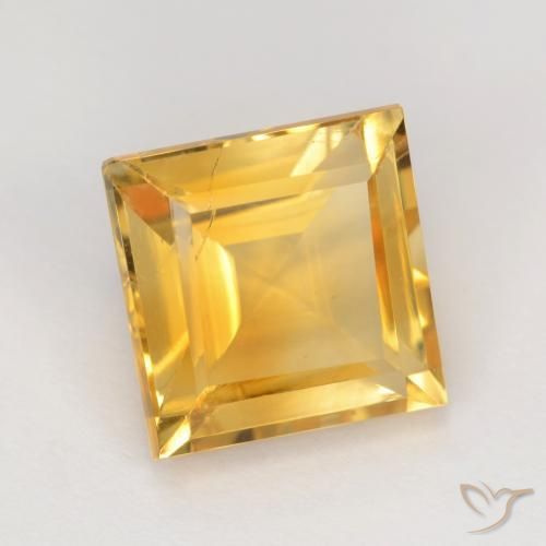 Citrine Doré naturelle Carré, 3.65 ct, VS-SI