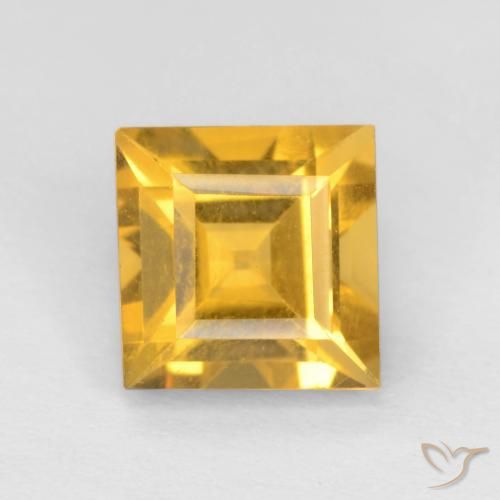 Citrine Or moyen naturelle Carré, 1.60 ct, VVS-VS