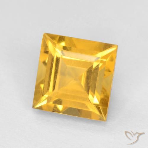 Citrine Or moyen naturelle Carré, 1.60 ct, VVS-VS