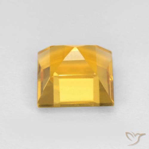 Citrine Or moyen naturelle Carré, 1.60 ct, VVS-VS