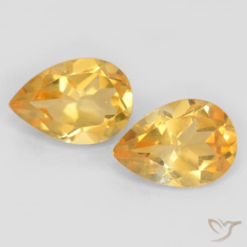 1.39ctw Naturel Orange doré profond Citrine, En forme de poire, VVS-VS