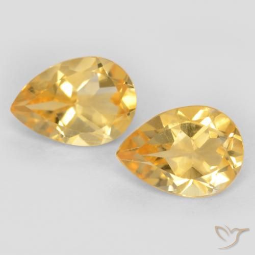 1.25ctw Naturel Or Citrine, En forme de poire, VVS-VS