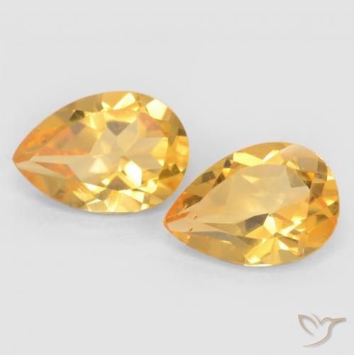1.28ctw Naturel Or Citrine, En forme de poire, VVS-VS
