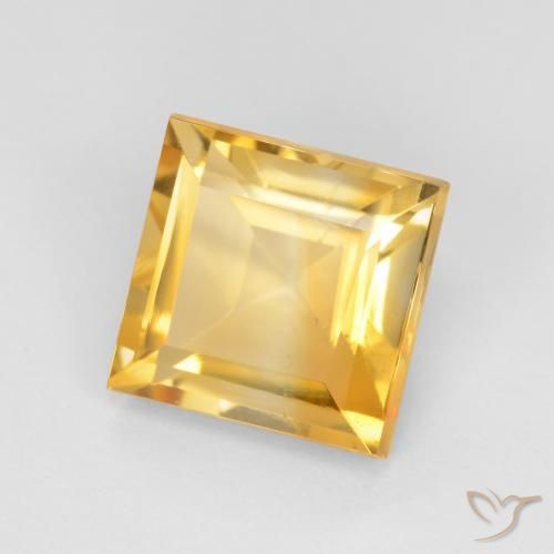 Citrine Doré vif naturelle Carré, 3.11 ct, VS