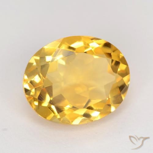 Citrine Or moyen naturelle ovale, 3.18 ct, VS