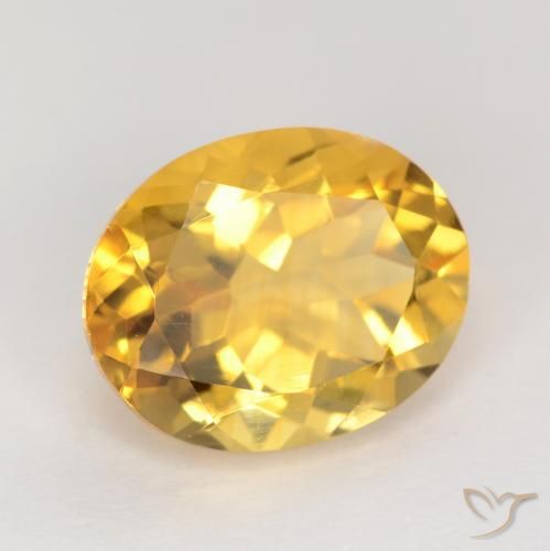 Citrine Or moyen naturelle ovale, 3.28 ct, VS