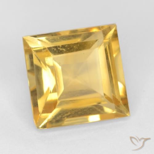 Citrine Orange Doré naturelle Carré, 3.06 ct, VS