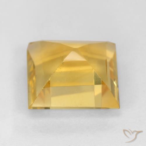Citrine Orange Doré naturelle Carré, 3.06 ct, VS