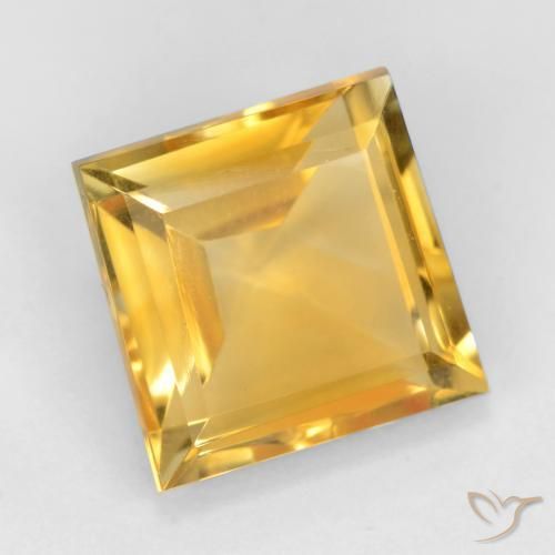 Citrine Or moyen naturelle Carré, 2.97 ct, VS