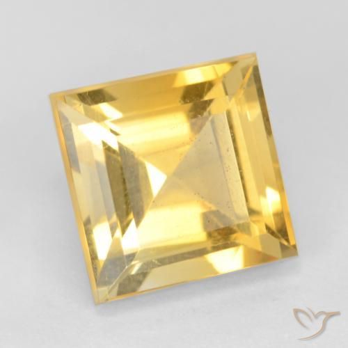 Citrine Or naturelle Carré, 3.50 ct, VS