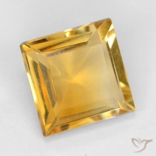 Citrine Doré moyen naturelle Carré, 3.06 ct, VS