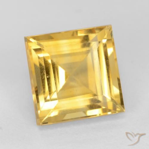 Citrine Or moyen naturelle Carré, 3.23 ct, VS