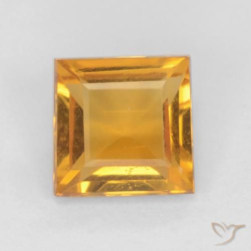 Citrine Doré-orange foncé naturelle Carré, 0.79 ct, VS