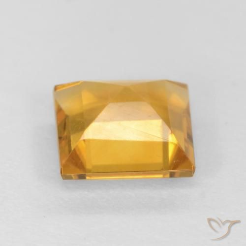 Citrine Doré-orange foncé naturelle Carré, 0.79 ct, VS