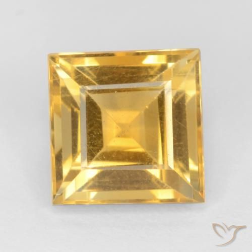 Citrine Or moyen naturelle Carré, 3.08 ct, VS