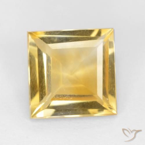 2.15ct Naturel Or moyen Citrine, Carré, VS