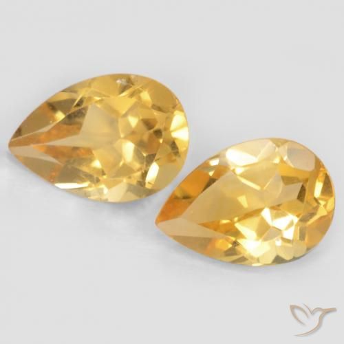 1.28ctw Naturel Or Citrine, En forme de poire, VVS-VS