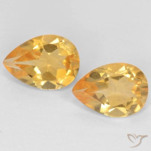 1.18ctw Naturel Orange-or Citrine, En forme de poire, VVS-VS