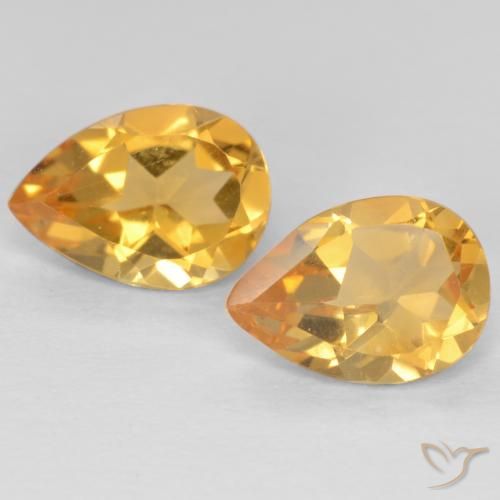 1.19ctw Naturel Doré moyen-foncé Citrine, En forme de poire, VVS-VS