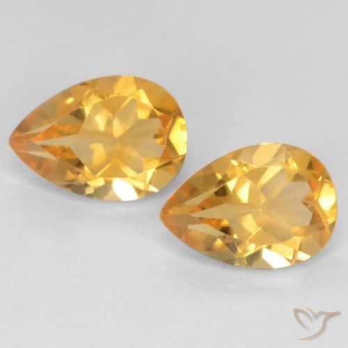 1.26ctw Naturel Orange doré profond Citrine, En forme de poire, VVS-VS