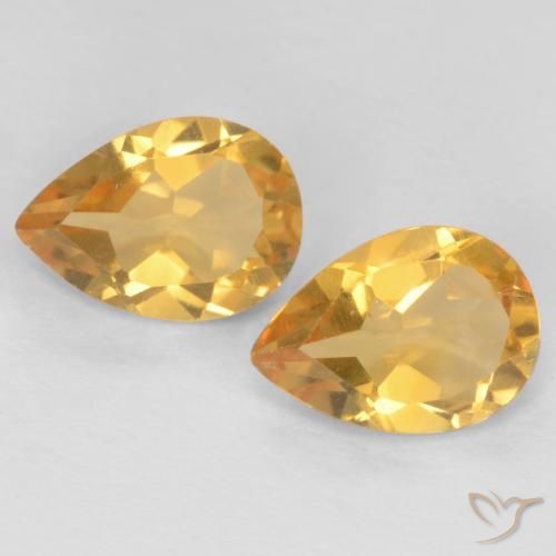 1.16ctw Naturel Orange doré profond Citrine, En forme de poire, VVS-VS